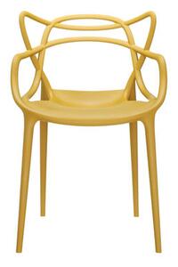 Masters Stackable armchair - Plastic by Kartell Yellow