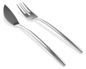 DUE 24-PIECE FISH CUTLERY SET 24 - Brushed Steel