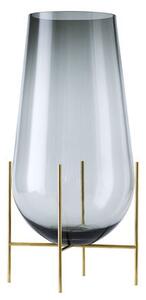 Echasse Large Vase - H 60 cm / Glass & brass by Menu Grey/Gold