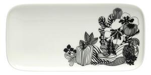 Siirtolapuutarha Plate - / 12 x 24.5 cm by Marimekko White/Black