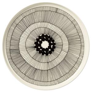 Siirtolapuutarha Plate - Round Ø 25 cm by Marimekko White/Black