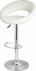 Saturn White Bar Stool Moon Faux Leather Height Adjustable