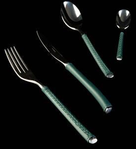 DUETTO LEATHER 24-PIECE CUTLERY SET - Green