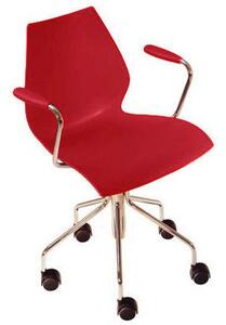 Maui Armchair on casters by Kartell Red