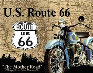 Metal sign THE MOTHER ROAD, (41 x 32 cm)