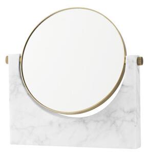 Pepe Marble Free standing mirrors - Marble & brass - 26 x 25 cm by Menu White