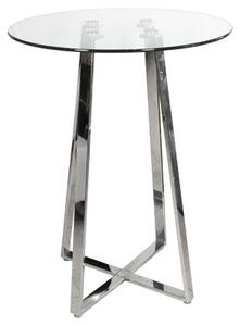 Nerix Round Glass Top Tall Bar Poseur Table