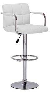 Prime Bar Stool Arms White Adjustable Height