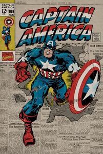 Poster MARVEL - captain america retro, (61 x 91.5 cm)