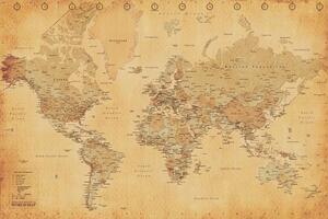 Poster World Map - Antique Style, (91.5 x 61 cm)