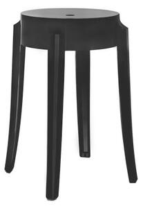 Charles Ghost Stackable stool - H 46 cm by Kartell Black