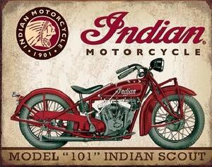 Metal sign INDIAN MOTORCYCLES - Scout Model 101, (40 x 31.5 cm)