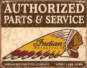 Metal sign Indian motorcycles - Authorized Parts and Service, (40 x 31.5 cm)