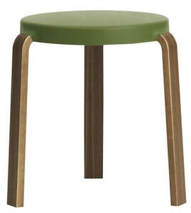 Tap Stool Stackable stool - Walnut & foam by Normann Copenhagen Green/Natural wood