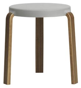 Tap Stool Stackable stool - Walnut & foam by Normann Copenhagen Grey
