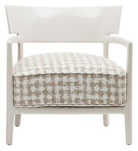 Cara Fancy Padded armchair - / Tissu by Kartell White/Beige