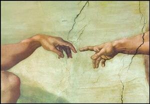 The Creation of Adam (Part) Art Print, Michelangelo Buonarroti, (80 x 60 cm)