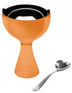 Big Love Ice-cream bowl - Spoon and icecream bowl set by Alessi Orange