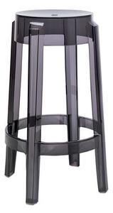 Charles Ghost Stackable bar stool - H 65 cm - Plastic by Kartell Grey