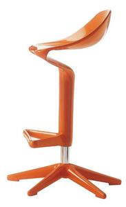 Spoon Adjustable bar stool - Pivoting - Plastic by Kartell Orange