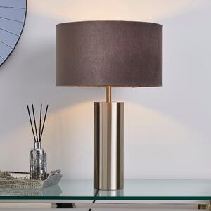Nesa Brushed Silver and Grey Touch Table Lamp Silver/Grey