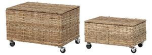 Nature Box - / Set of 2 - With casters / Rattan by Bloomingville Beige