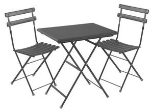 Arc en Ciel Set table & chairs - Table 70x50cm + 2 chairs by Emu Black