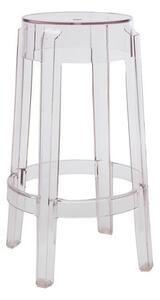 Charles Ghost Stackable bar stool - H 65 cm - Plastic by Kartell Transparent