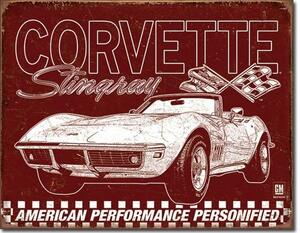 Metal sign Corvette - 69 StingRay, (30 x 42 cm)