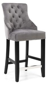 Chandler Brushed Velvet Grey Bar Chair
