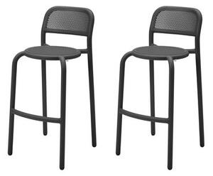 Toní Barfly Bar chair - / H 82.3 cm - Set of 2 / Perforated aluminium by Fatboy Grey