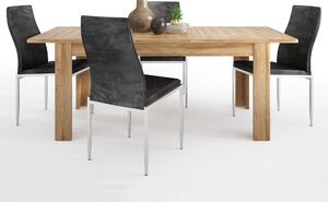 Bold Set Bold Extending Table In Oak+4 Lillie High Chair Black