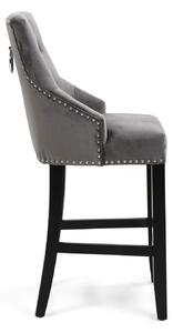 Chandler Brushed Velvet Grey Bar Chair