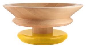 / By Ettore Sottsass Centrepiece - / Alessi 100 Values ​​Collection by Alessi Yellow/Natural wood