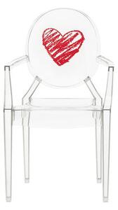 Lou Lou Ghost Children armchair - / Patterns by Kartell Red/Transparent