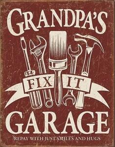 Metal sign Grandpa's Garage, (32 x 41 cm)