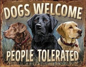 Metal sign Dogs Welcome, (41 x 32 cm)