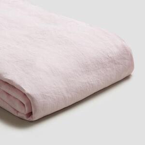 Piglet Blush Pink Linen Flat Sheet Size Super King
