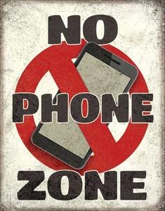 Metal sign No Phone Zone, (32 x 41 cm)