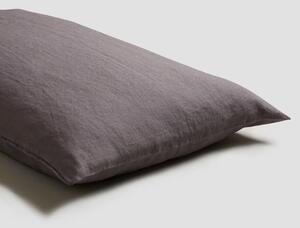 Piglet Charcoal Grey Linen Pillowcases (Pair) Size Super King