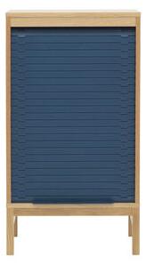 Jalousi Bas Chest of drawers - / H 101 cm - Wood & plastic curtain by Normann Copenhagen Blue/Natural wood