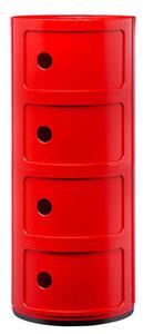 Componibili Storage - 4 drawers - H 77 cm by Kartell Red