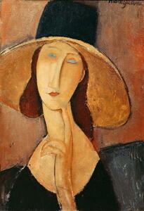 Amedeo Modigliani - Fine Art Print Portrait of Jeanne Hebuterne in a large hat, (26.7 x 40 cm)