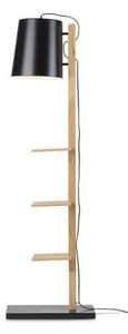 Cambridge Floor lamp - / with 3 shelves - H 168 cm by It's about Romi Black/Natural wood