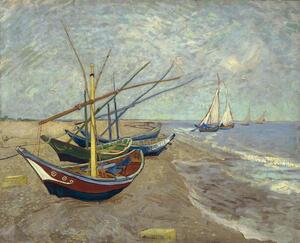Vincent van Gogh - Fine Art Print Fishing Boats on the Beach at Saintes-Maries-de-la-Mer, (40 x 30 cm)