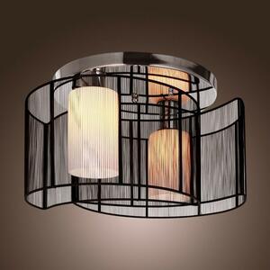 Fabric Chandelier With Chrome Finish