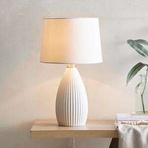 Dorma Purity Dual Lit Ribbed Porcelain Table Lamp White