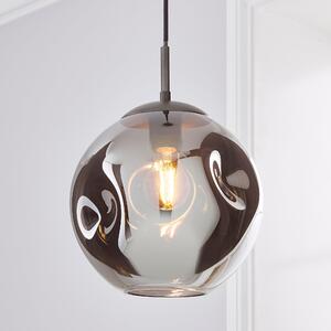 Alexis Glass 1 Light Pendant Ceiling Fitting Grey