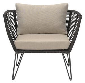 Mundo Padded armchair - / Indoors & outdoors by Bloomingville Black/Beige