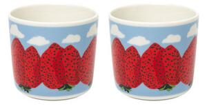 Mansikkavuoret Coffee cup - / Without handle - Set of 2 by Marimekko Blue/Red